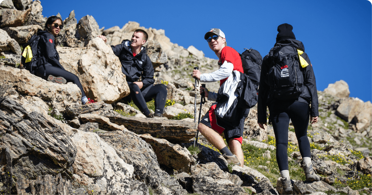 DISH Team Members enjoying a Colorado-famous 14er hike in the summer.