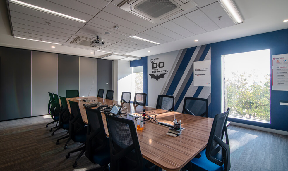 Open layout and space for collaboration at DISH Network Technologies office