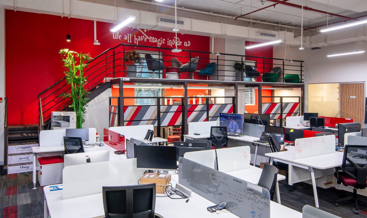 Open and modern office space at DISH Network Technologies India offices